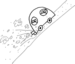 Car on steep road