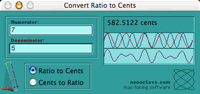 IntervalCalc in Ratio to Cents
Mode