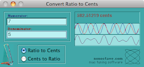 IntervalCalc in Ratio to Cents
Mode