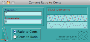 IntervalCalc in Ratio to Cents
Mode